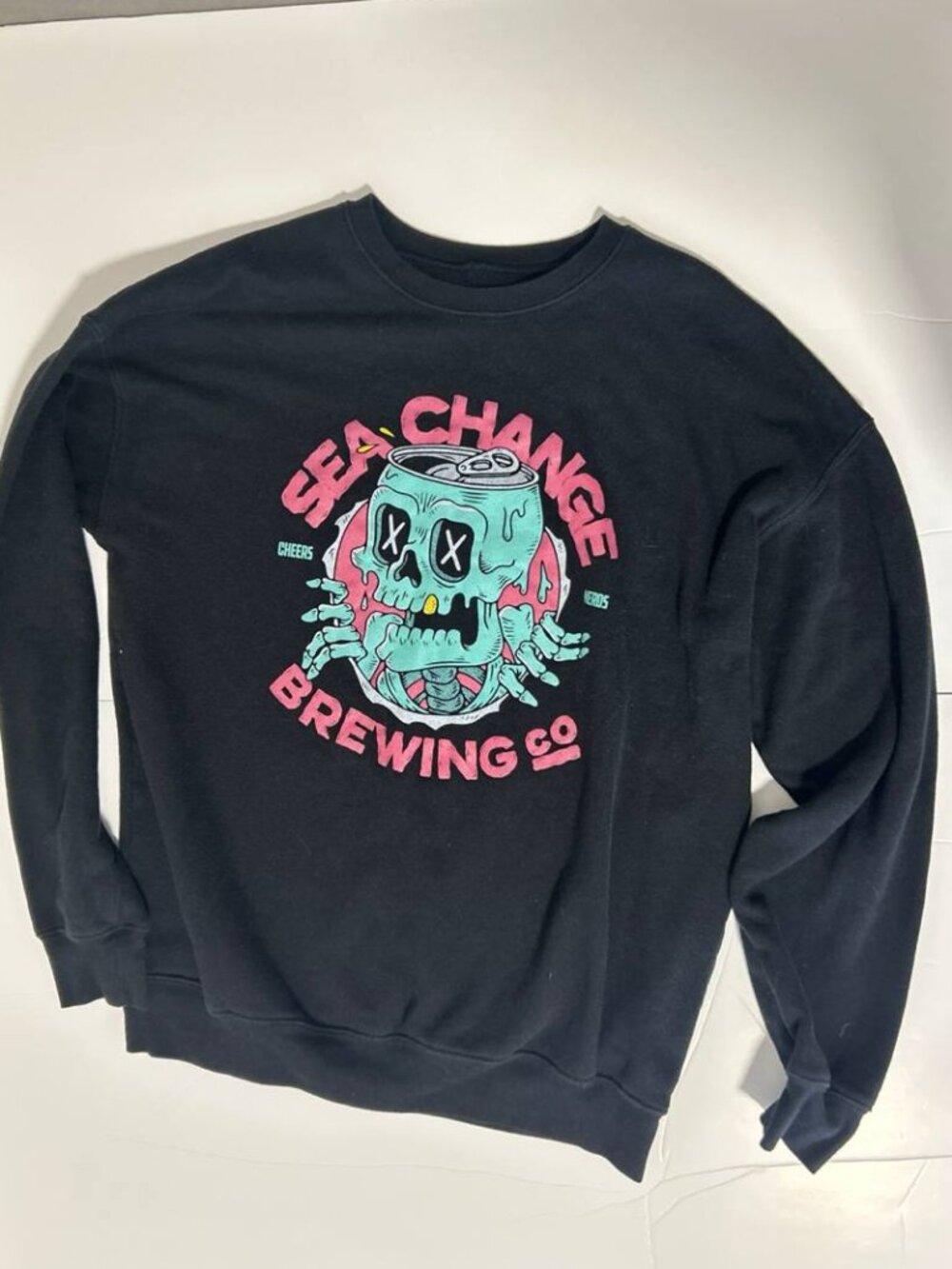 Sea Change Brewing Co. Black Graphic Crewneck Sweatshirt Womens M / Unisex 🍺💀